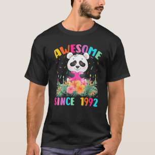 30 Years Old Panda Awesome Since 1992 30th Birthda T-Shirt