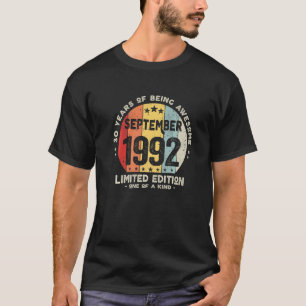 30 Years Old September 1992 30th Birthday 1 T-Shirt