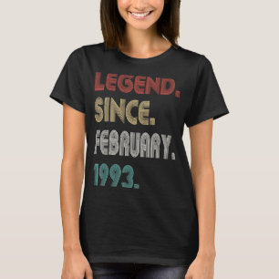30 Years Old Vintage Legend Since February 1993 30 T-Shirt