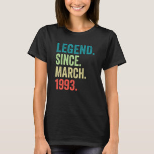 30 Years Old Vintage March 1993 30th Birthday 1 T-Shirt