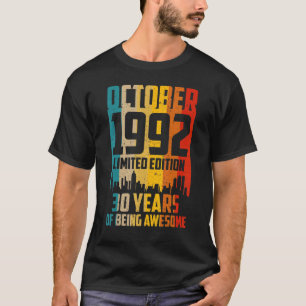 30 Years Old  Vintage October 1992 30th Birthday T-Shirt
