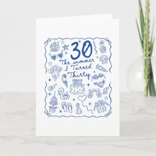 30 Years Old Women Men 30th Birthday Party Summer Card