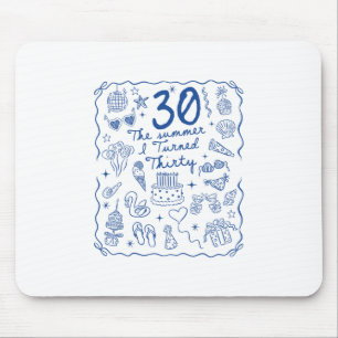 30 Years Old Women Men 30th Birthday Party Summer  Mouse Mat