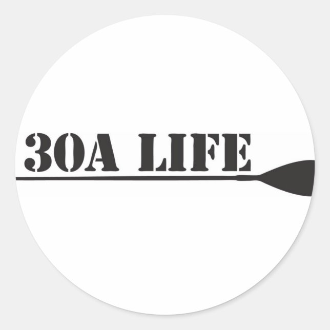 30A LIFE "THE WATERMAN" CLASSIC ROUND STICKER (Front)