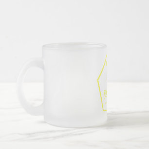 30cl frosted glass mug with our yellow bee logo