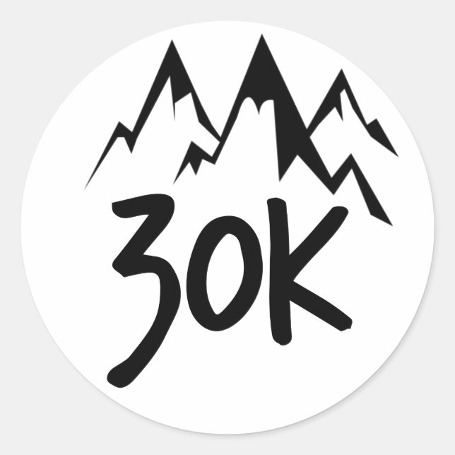 30K Run Classic Round Sticker (Front)