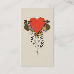 30s Valentine Heart in Red Business Card