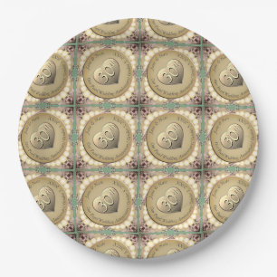 30th/12th Pearl Anniversary Sherpa Blanket Paper Plate