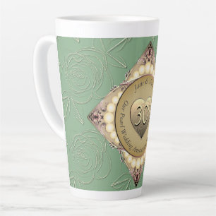30th/12th Pearl & Green Wedding Anniversary  Latte Mug