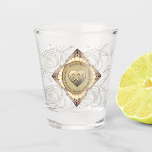30th/12th Pearl & Green Wedding Anniversary  Shot Glass