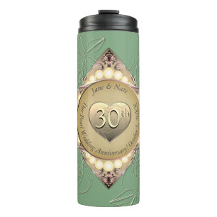 30th/12th Pearl & Green Wedding Anniversary  Thermal Tumbler