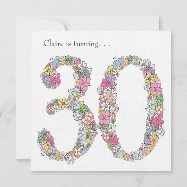 30th 30 Ladies Birthday Party Custom Invitation (Front)