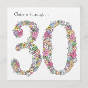 30th 30 Ladies Birthday Party Custom Invitation
