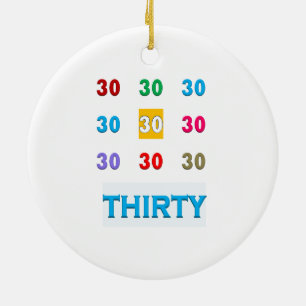 30th 30 Thirtieth Birthday Anniversary GIFTS UNIQU Ceramic Tree Decoration
