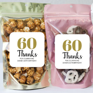 30th 40th 50th 60th 70th 80th Birthday Party Favou Square Sticker