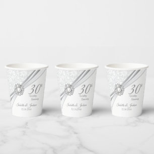 30th Anniversary / Birthday - Personalise Paper Cups