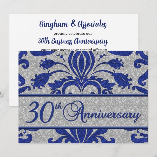30th Anniversary Business Announcement Blue (Front/Back)