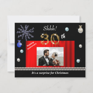 30th Anniversary Christmas Surprise Save the Date Invitation