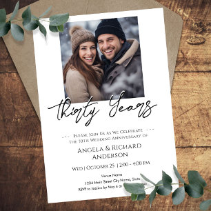 30th Anniversary Minimal Photo Invitation