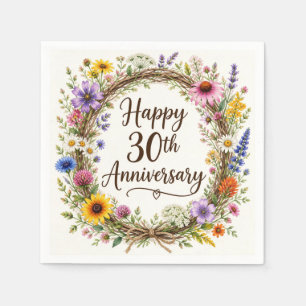 30th Anniversary Paper Napkins, 30 Years Wedding Napkin