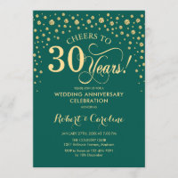 30th Anniversary Party - Emerald Green Gold