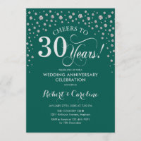 30th Anniversary Party - Emerald Green Silver