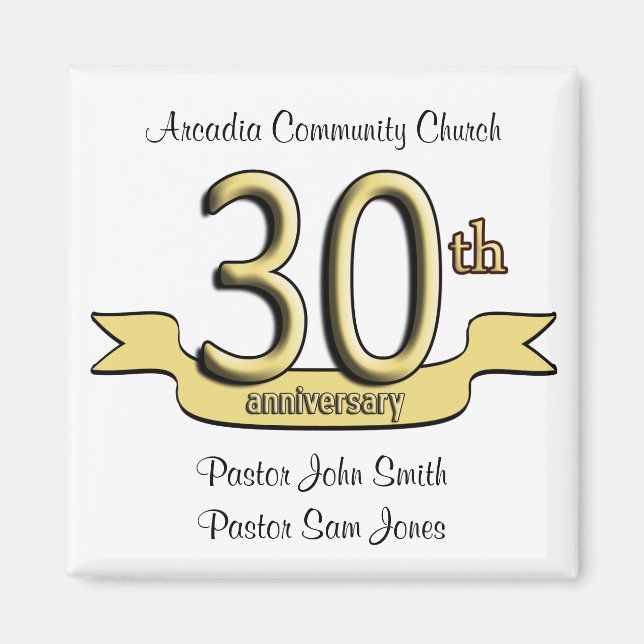 30th Anniversary Party Favours Magnet (Front)