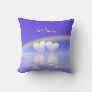 30th Anniversary Pearl Hearts Cushion