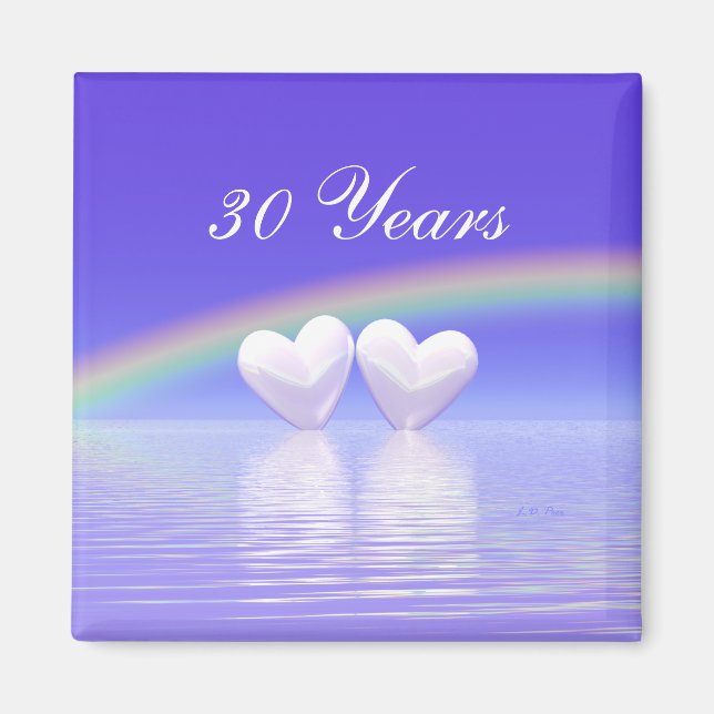 30th Anniversary Pearl Hearts Magnet (Front)