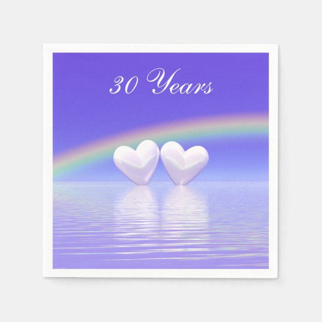 30th Anniversary Pearl Hearts Napkin (Front)