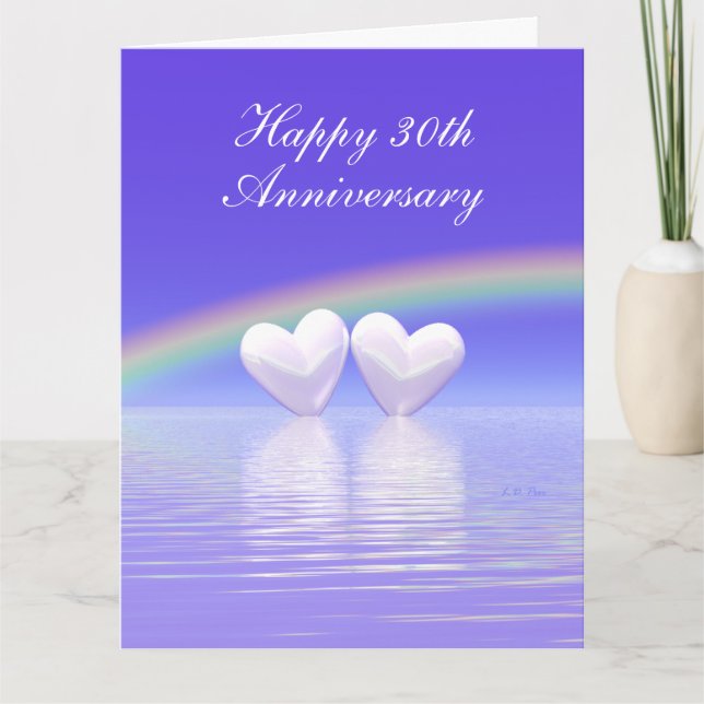 30th Anniversary Pearl Hearts Tall Big Card (Front)