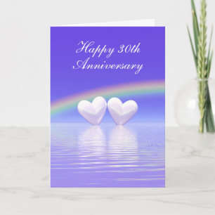 30th Anniversary Pearl Hearts (Tall) Card