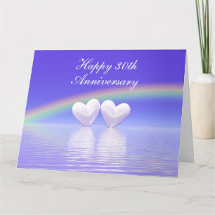 30th Anniversary Pearl Hearts Wide Big Card