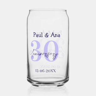 30th anniversary purple bold letter name simple re can glass