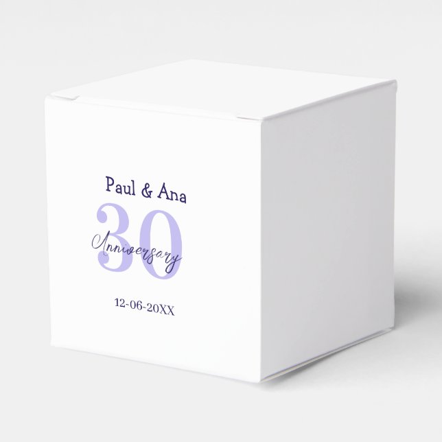 30th anniversary purple bold letter name simple re favour box (Front Side)