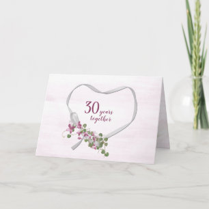 30th Anniversary Ribbon Heart Card