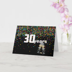30th anniversary toast in confetti card