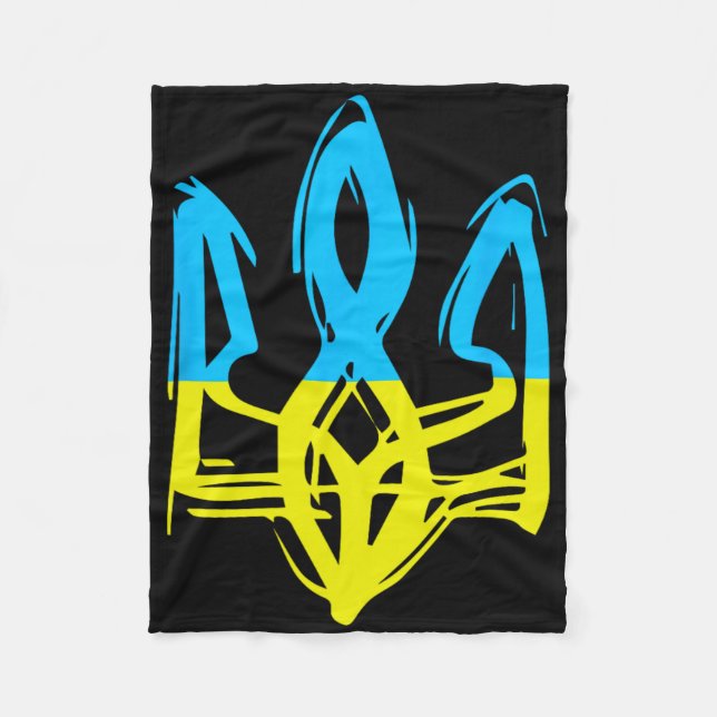 30th Anniversary Ukrainian Independence - Trident  Fleece Blanket (Front)