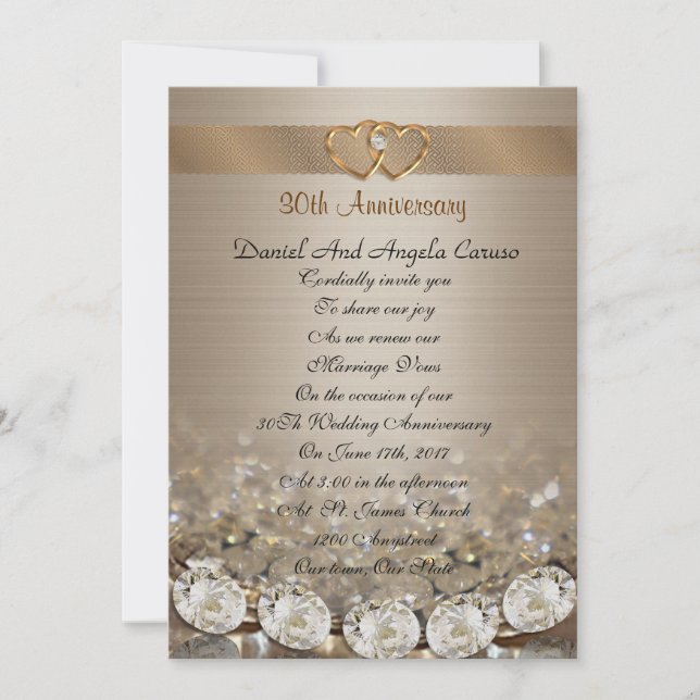 30th Anniversary vow renewal Invitation (Front)