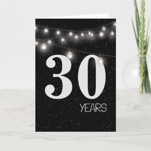 30th Anniversary with Lights and Stars Card