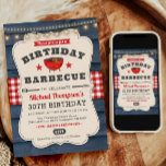 30th BBQ Birthday Summer Barbecue Party Invitation<br><div class="desc">Introducing our charming Birthday Barbecue Invitation! Crafted with rustic wood elements, this invitation exudes a cosy, rustic country vibe perfect for celebrating under the open summer sky. The classic combination of red, white, and blue adds a touch of Americana flair, setting the stage for a festive gathering. Whether it's a...</div>