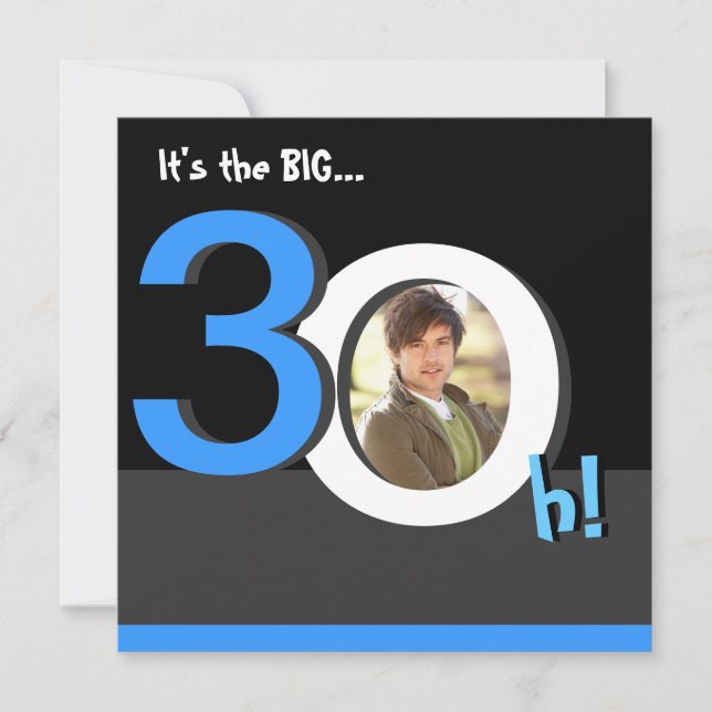 30th Big 3Oh! Photo Birthday Party Template Photo (Front)