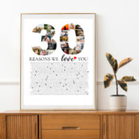 30th birhday reasons why we love you photo collage