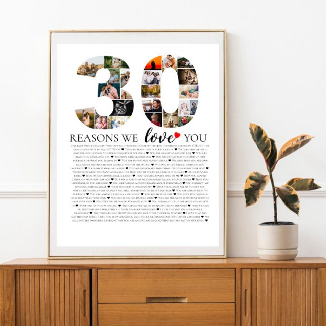 30th birhday reasons why we love you photo collage poster (Creator Uploaded)
