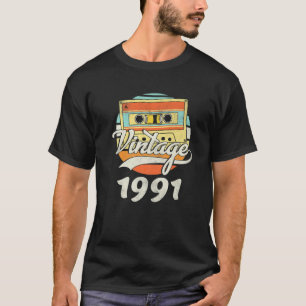30Th Birthday 1991 Vintage Retro Cassette 30 Years T-Shirt