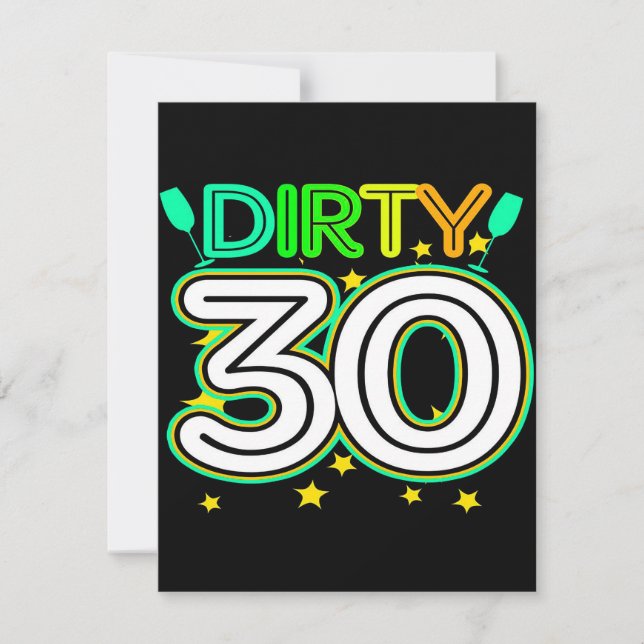 30th Birthday 30 Dirty Invitation (Front)