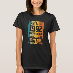 30th Birthday 30 Years Awesome Since September 199 T-Shirt