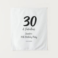 30th birthday add name date year black
