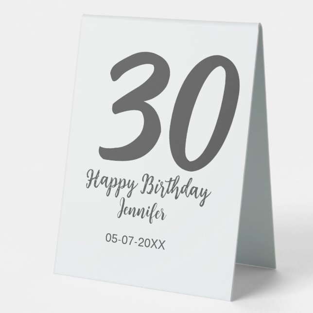 30th birthday add name date year black template  (Front)