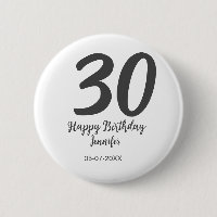 30th birthday add name date year black template 